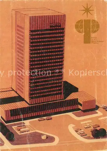 AK / Ansichtskarte Praha_Prahy_Prague Interhotel Panorama Illustration Praha_Prahy_Prague