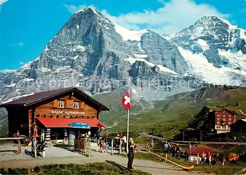 AK / Ansichtskarte Kleine_Scheidegg_Interlaken Berghotel Bazar mit Eiger und Moench Berner Alpen Kleine_Scheidegg