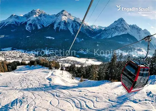 AK / Ansichtskarte Motta_Naluns Wintersportplatz Engadin Bergbahn Alpenpanorama Motta Naluns