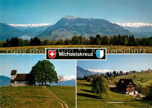 AK / Ansichtskarte Root_LU Restaurant Michaelskreuz Kirche Landschaftspanorama Alpen Root_LU