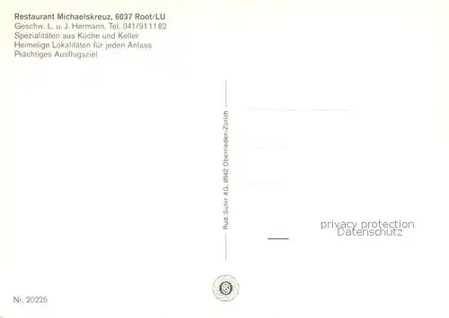 AK / Ansichtskarte Root_LU Restaurant Michaelskreuz Kirche Landschaftspanorama Alpen Root_LU