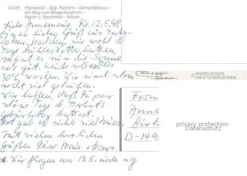 AK / Ansichtskarte Aeschi_BE Wasserfall Pochtenfall Rothorn Berner Alpen Gemeindehaus Landschaftspanorama Aeschiried Niesen Aeschi_BE