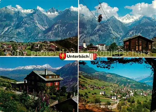 AK / Ansichtskarte Unterbaech Bietschhorn Sesselbahn Brandalp Unterbach Landschaftspanorama Alpen Unterbaech
