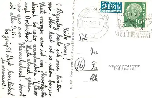 AK / Ansichtskarte Mittenwald_Bayern Strassenpartie Mittenwald Bayern