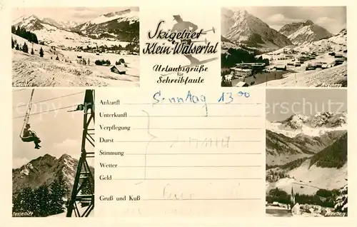 AK / Ansichtskarte Hirschegg_Kleinwalsertal_Vorarlberg Panorama Skigebiet Alpen Sessellift Hirschegg_Kleinwalsertal