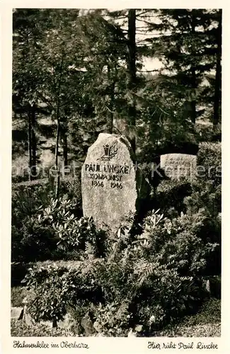 AK / Ansichtskarte Hahnenklee Bockswiese_Harz Paul Lincke Grabstaette Hahnenklee Bockswiese