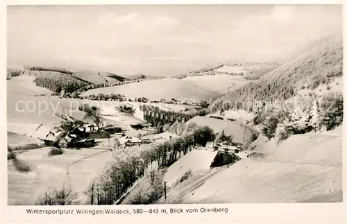 AK / Ansichtskarte Willingen_Sauerland Winterpanorama Blick vom Orenberg Willingen_Sauerland