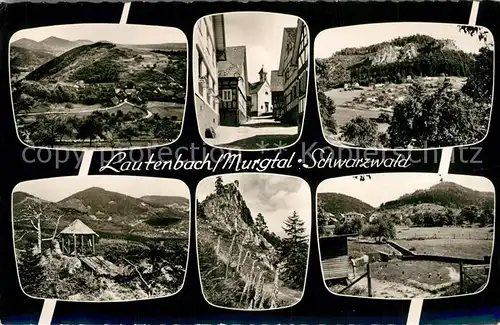 AK / Ansichtskarte Lautenbach_Gernsbach Landschaftspanorama Murgtal Schwarzwald Ortsmotiv mit Kirche Lautenbach Gernsbach