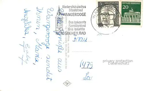 AK / Ansichtskarte Wangerooge_Nordseebad Westturm Strand Leuchtturm Faehre Wangerooge_Nordseebad