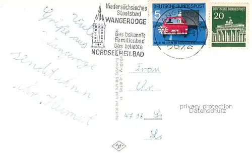 AK / Ansichtskarte Wangerooge_Nordseebad Westturm Strand Leuchtturm Faehre Wangerooge_Nordseebad