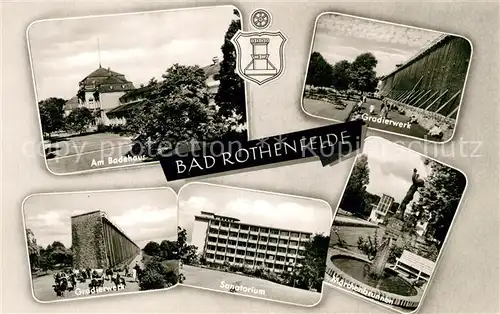 AK / Ansichtskarte Bad_Rothenfelde Badehaus Gradierwerk Sanatorium Maerchenbrunnen Bad_Rothenfelde