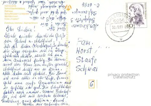 AK / Ansichtskarte Schleusingen Kehrsmuehle Schloss Bertholdsburg Rathaus Theater Lichtspiele Marktbrunnen Hotel Frieden Schleusingen