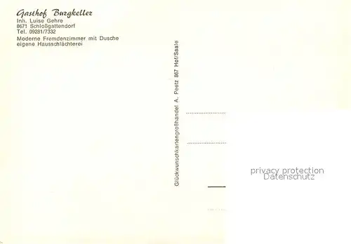 AK / Ansichtskarte Schlossgattendorf Gasthof Burgkeller Schlossgattendorf