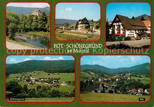 AK / Ansichtskarte Roet_Schoenegruend Panorama Partie am Fluss Eisenbahn Hotel Sonne Roet_Schoenegruend