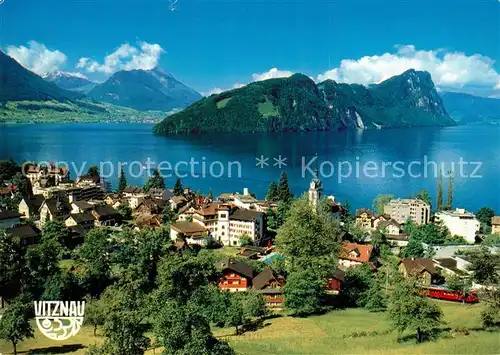 AK / Ansichtskarte Vitznau Vierwaldstaettersee Stanserhorn und Buergenstock Alpenpanorama Vitznau