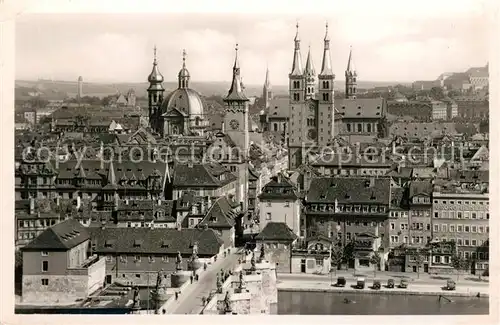 AK / Ansichtskarte Wuerzburg Blick von der Feste Marienberg Wuerzburg