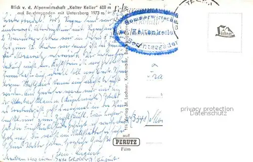 AK / Ansichtskarte Berchtesgaden Unterberg Gasthaus Kalter Keller Terrasse  Berchtesgaden