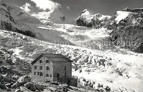 AK / Ansichtskarte Zermatt_VS Monte Rosa Huette Castor Pollux Gletscher Zermatt_VS