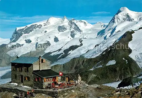 AK / Ansichtskarte Zermatt_VS Gandegghuette Monte Rosa Liskamm Gletscher Zermatt_VS