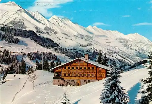 AK / Ansichtskarte Adelboden Chalet Mondial Niesen Ketten Winterlandschaft Adelboden