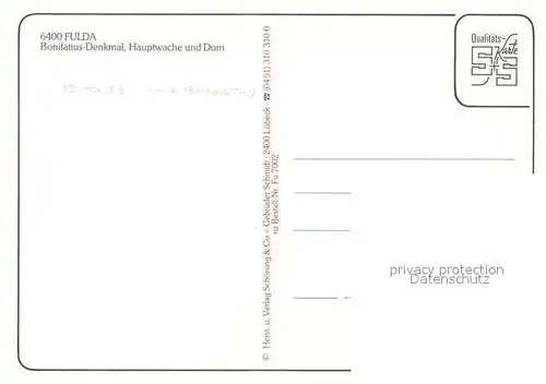 AK / Ansichtskarte Fulda Bonifatius Denkmal Hauptwache Dom Fulda