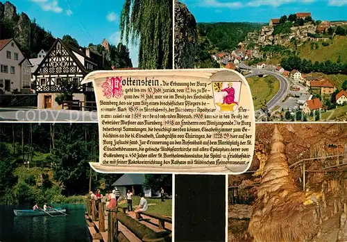 AK / Ansichtskarte Pottenstein_Oberfranken Tropfsteinhoehle See Fachwerkhaus Panorama Pottenstein_Oberfranken