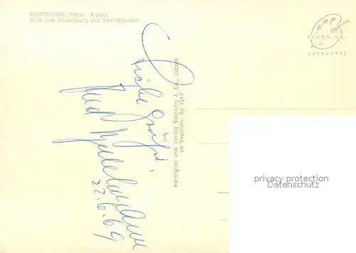 AK / Ansichtskarte Ruhpolding Blick zum Rauschberg Sonntagshorn Ruhpolding