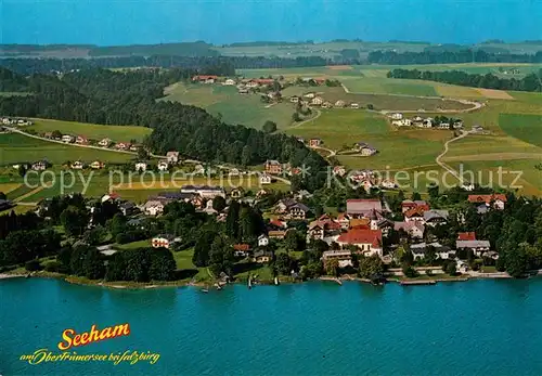 AK / Ansichtskarte Seeham Fliegeraufnahme Obertrumersee  Seeham