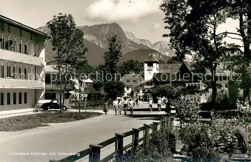 AK / Ansichtskarte Unterstein_Schoenau mit Untersberg Unterstein_Schoenau