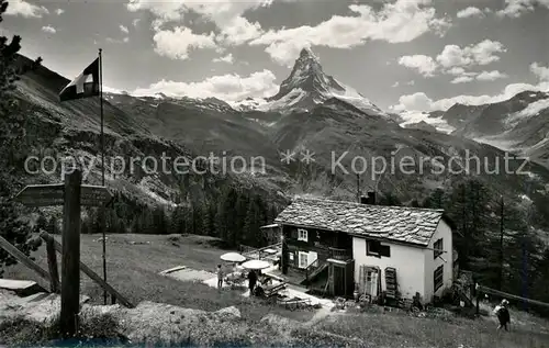 AK / Ansichtskarte Zermatt_VS Restaurant Riffelalp mit Matterhorn Zermatt_VS