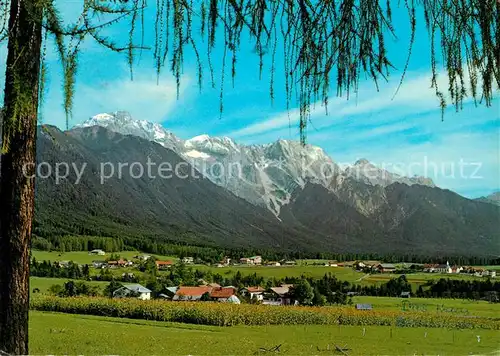 AK / Ansichtskarte Obsteig_Tirol Panorama Mieminger Plateau gegen Griesspitze Hochplattig Hochwand Obsteig_Tirol