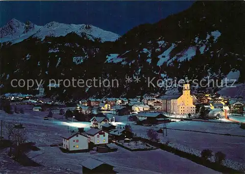 AK / Ansichtskarte Neustift_Stubaital_Tirol Ortsansicht bei Nacht mit Brennerspitze Stubaier Alpen Neustift_Stubaital_Tirol