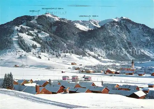 AK / Ansichtskarte Tannheim_Tirol Winterpanorama gegen Neunerkoepfle Allgaeuer Alpen Tannheim Tirol