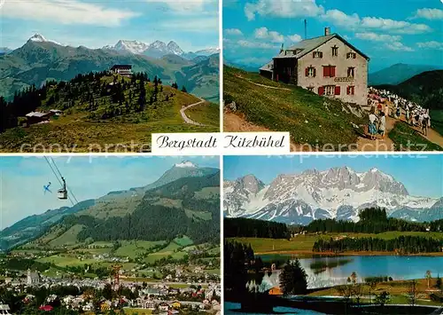 AK / Ansichtskarte Kitzbuehel_Tirol Panorama Bergstadt Luftkurort Kitzbueheler Alpen Berghuette Schwarzsee Kaisergebirge Kitzbuehel Tirol