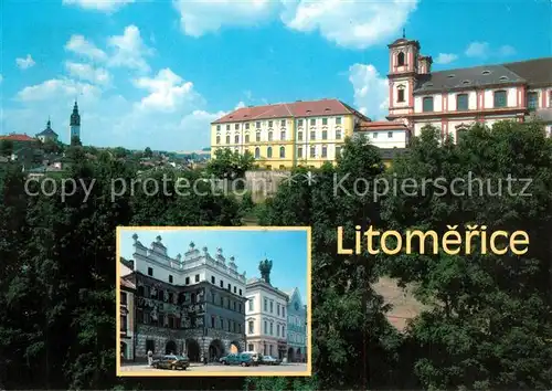 AK / Ansichtskarte Litomerice_Leitmeritz_Nordboehmen Byvaly jezuitsky komplex kostela a rezidence Mirove namesti Litomerice_Leitmeritz
