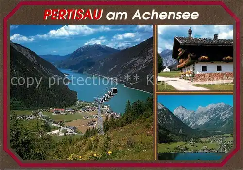 AK / Ansichtskarte Pertisau_Achensee Bergbahn Alpenpanorama Haus mit Blumenschmuck Pertisau Achensee