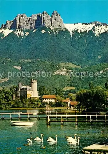 AK / Ansichtskarte Duingt Lac d Annecy Chateau et les Dents de Lanfon Duingt