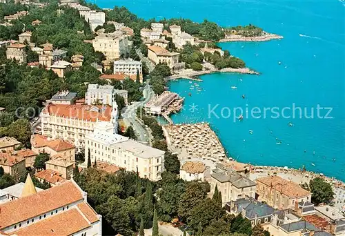 AK / Ansichtskarte Opatija_Istrien Bucht Strand Kueste Fliegeraufnahme Opatija_Istrien