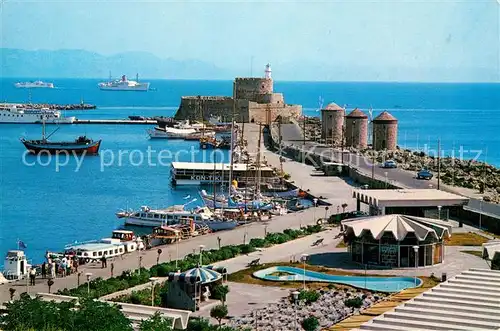 AK / Ansichtskarte Rhodos_Rhodes_aegaeis Hafenansicht Rhodos_Rhodes_aegaeis