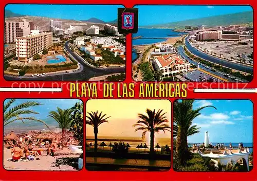 AK / Ansichtskarte Playa_de_las_Americas Panorama Hotels Kuestenstrasse Strand Promenade Aussichtspunkt Playa_de_las_Americas