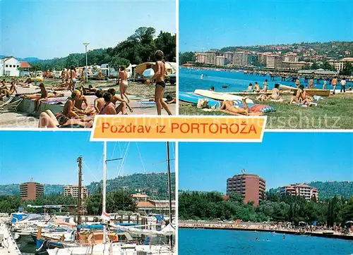 AK / Ansichtskarte Portoroz Yachthafen Badestrand Campingplatz Hotels Portoroz