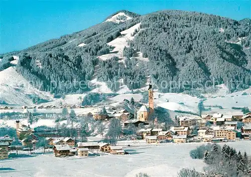 AK / Ansichtskarte Pfronten Winterpanorama mit Edelsberg Allgaeuer Alpen Pfronten
