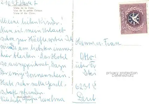 AK / Ansichtskarte Benidorm Kueste Panorama Benidorm