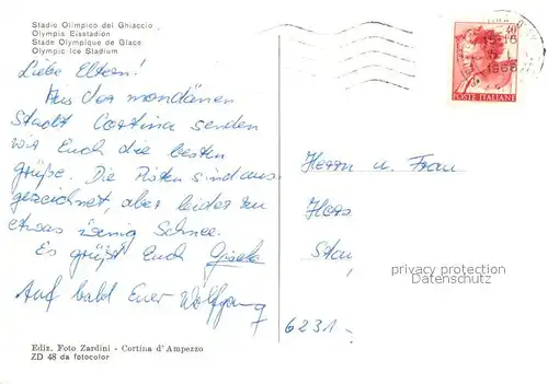 AK / Ansichtskarte Cortina_d_Ampezzo Olympia Eisstadion Cortina_d_Ampezzo