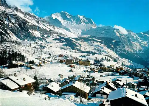 AK / Ansichtskarte Wengen_BE Winterpanorama Jungfrau Wengen_BE
