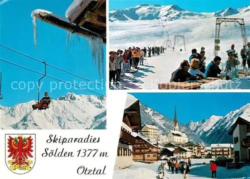 AK / Ansichtskarte Soelden_oetztal Skilifte Winterpanorama Soelden oetztal