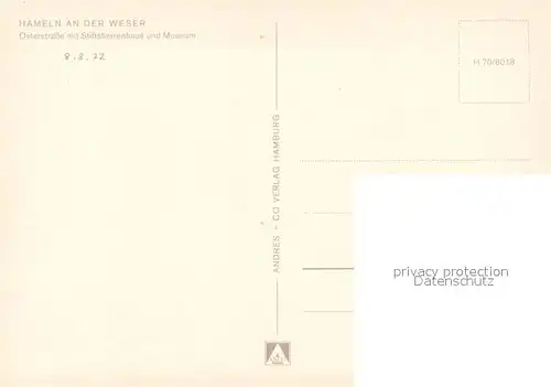 AK / Ansichtskarte Hameln_Weser Osterstrasse Stiftsherrenhaus Museum Fachwerk Hameln Weser