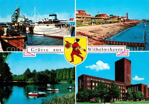 AK / Ansichtskarte Wilhelmshaven Rathaus Strandbad oelhafen Wilhelmshaven