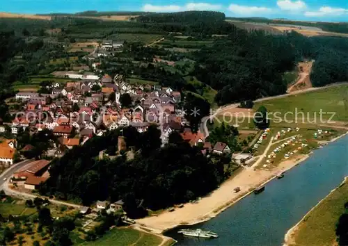 AK / Ansichtskarte Polle_Oberweser Fliegeraufnahme Polle_Oberweser