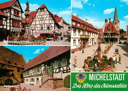 AK / Ansichtskarte Michelstadt Marktplatzbrunnen Marktplatz Kellereri Michelstadt